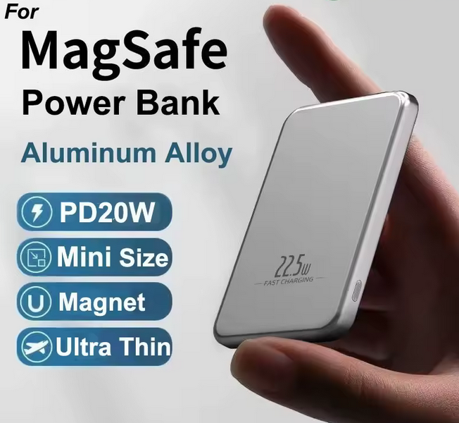 Portable Charger 5000mAh-10000mAh Magnetic Power Bank PD20W Wireless Fast Charging for Magsafe Power Bank