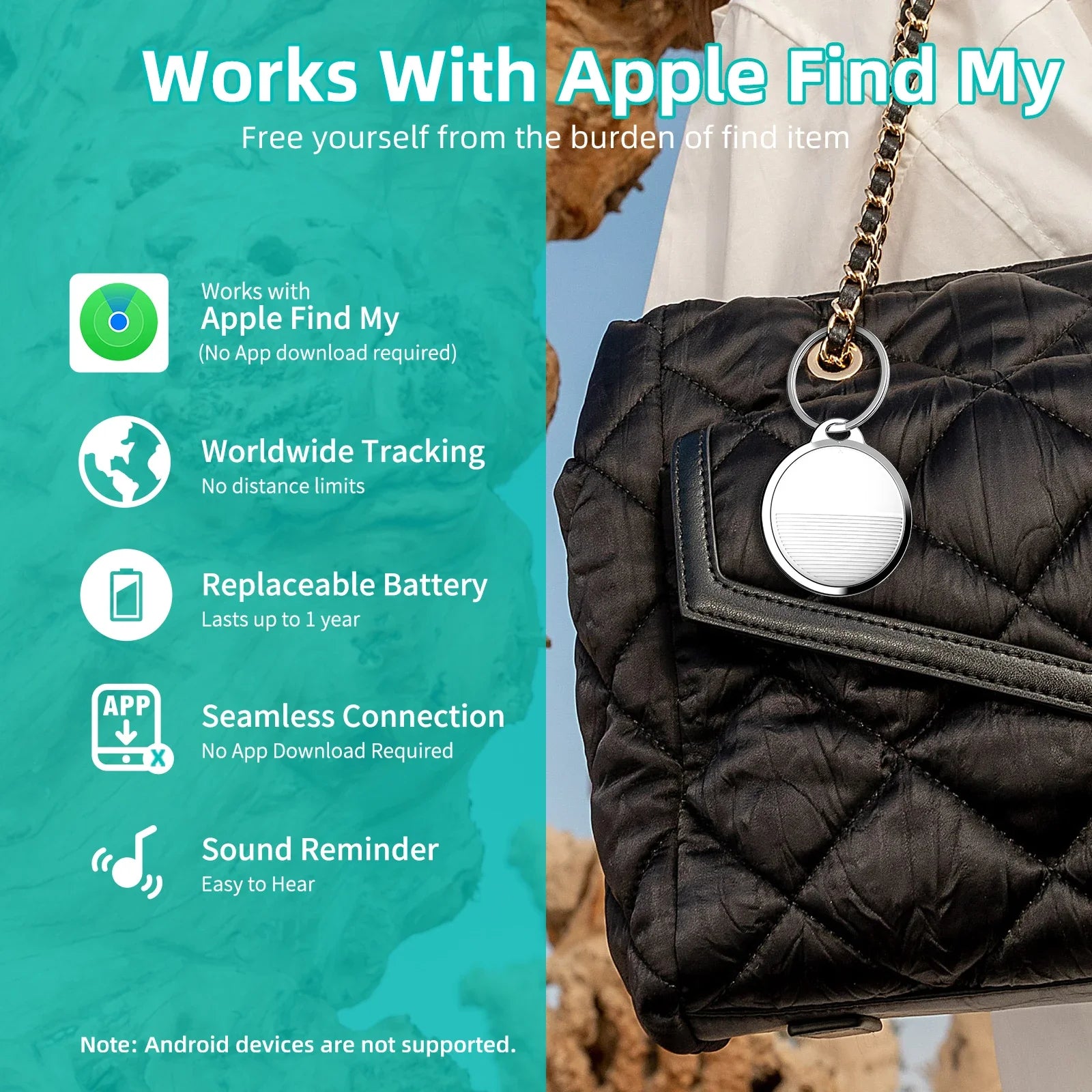 Mini GPS Tracker For Apple iOS System Find My APP Tag Wallet Finder bike Bag Loss Tracker Smart Bluetooth Locator